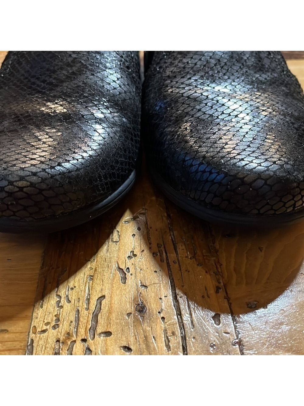 aravon Adalyn Slip On Grey Black Snake Skin Flat Loafer 9 - Picture 7 of 13